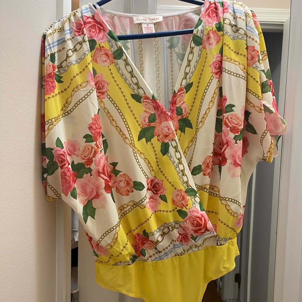 Floral blouse body suit